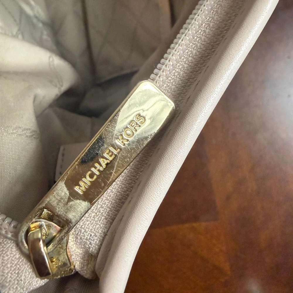 Michael‎ Kors Blush Pink Pebbled Leather MK Logo Tote Bag